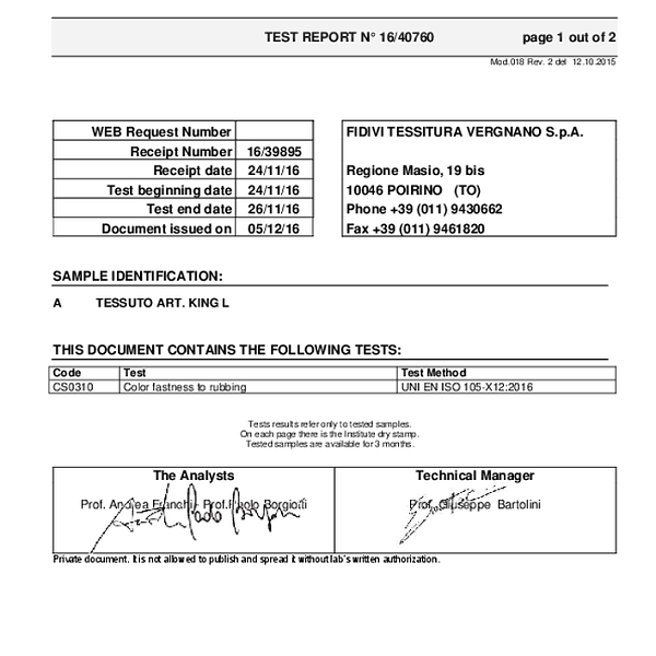 pastel - color fastness to rubbing UNI EN ISO 105 X12